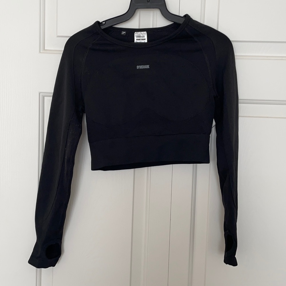 Gymshark Black Flex Crop Top M